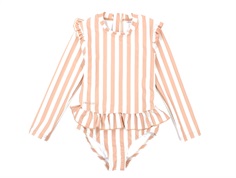 Liewood swimwear Sille UPF 50+ dusty coral/creme de la creme stripes